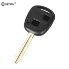 Запасной 2-кнопочный чехол KEYYOU 10X для дистанционного ключа для Toyota Corolla RAV4 Prado Yaris Camry чехол для автомобильного ключа + накладка на кнопку