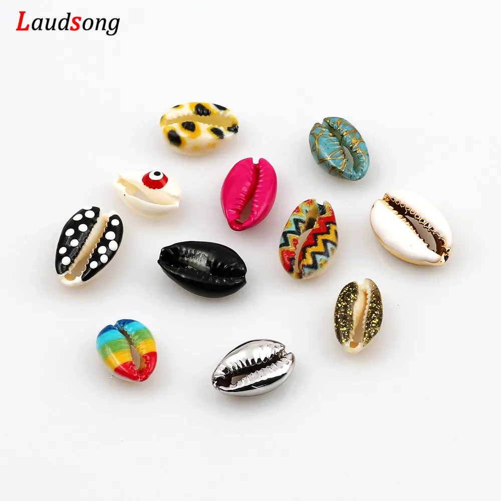 10Pcs DIY Sea Shell Cowrie Charm Beads 15-20mm Beach Seashell for Jewelry Women Shells Earrings Bracelet Necklace - купить по