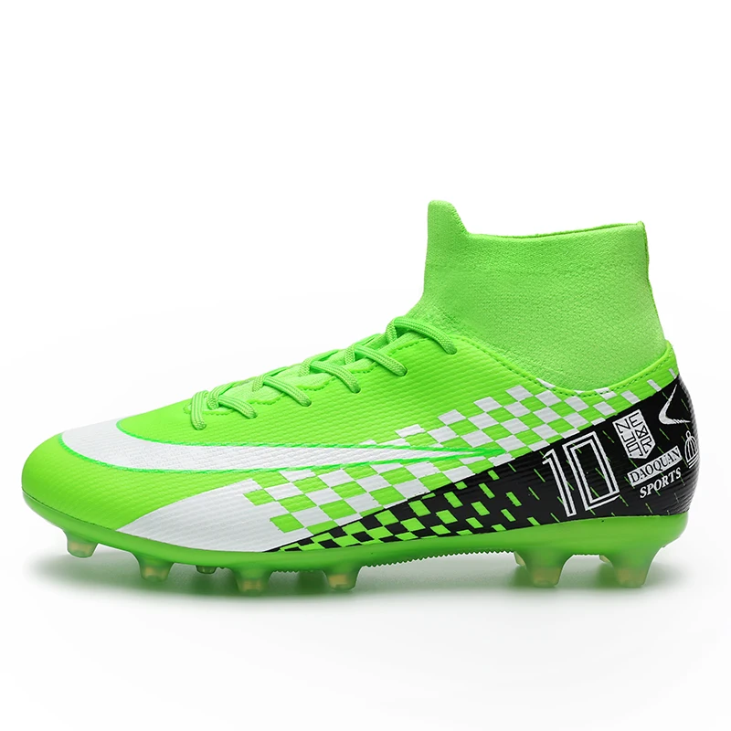 

Men's Sliver Black High Ankle AG/FG Sole Outdoor Cleats Football Boots Shoes Soccer Cleats Women Soccer Cleats Training Football