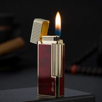 red narrow inflatable grinding wheel open flame lighter side grinding wheel metal butane smooth surface lighter gadgets for men