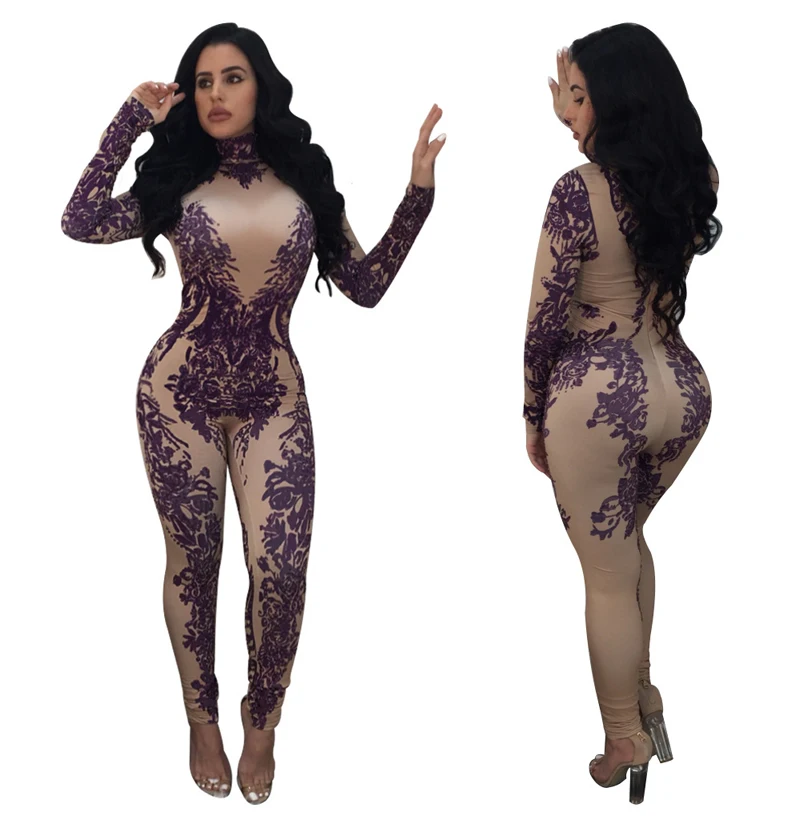 Женский плотный Облегающий комбинезон на молнии с длинным рукавом|Женские