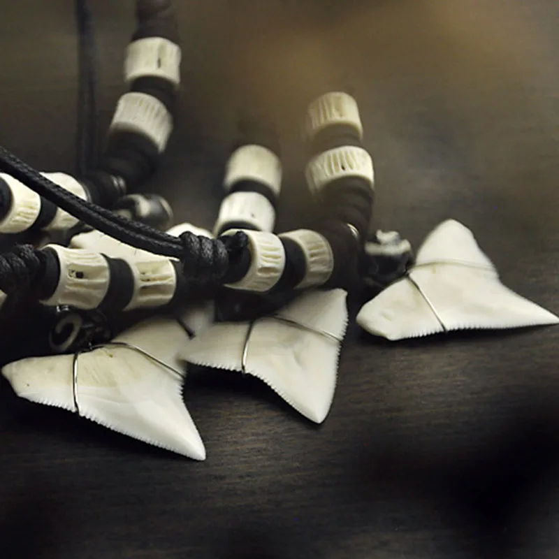 Ожерелье из натуральных Акулий зубов для мужчин и женщин ожерелье унисекс черной