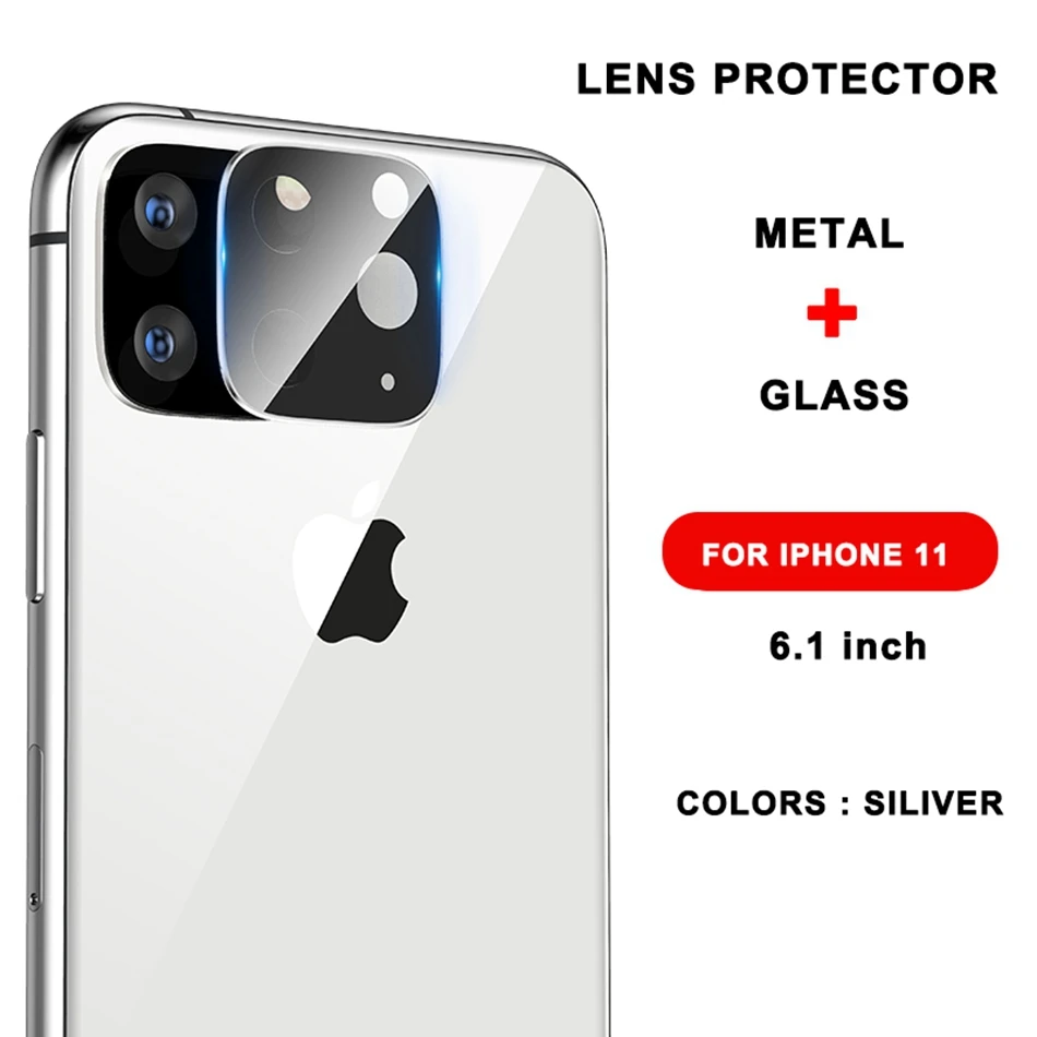 IP 11 Siliver Закаленное стекло для iPhone 11 Pro X XS Max стеклянный объектив камеры протектор экрана для Apple iPhone11 Pro Max Защитная стеклянная пленка - Цвет: IP 11 Siliver
