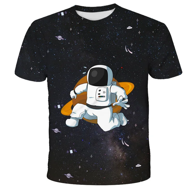

New Summer 3D Astronaut T shirt Boy Girl Kids Astronaut Starry Sky Fashion Streetwear Children Printed T-shirt Cool Tops Tee