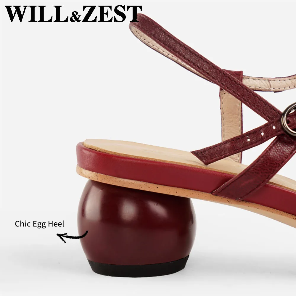 Женские босоножки на шнуровке Will &amp Zest бордовые высоком массивном каблуке с