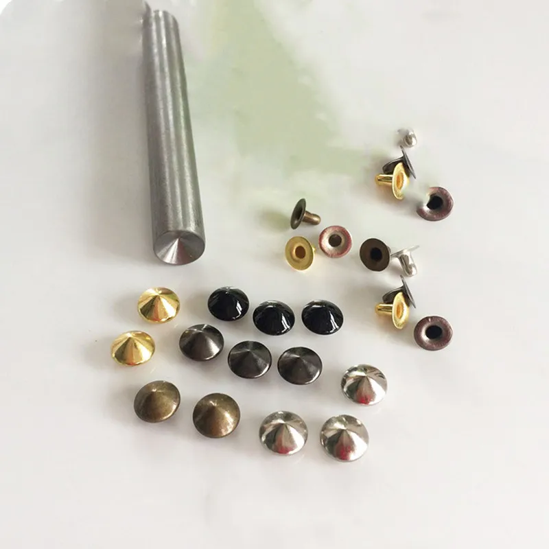 200 шт. с инструментом 6 мм-12 мм заклепки для кожаной раковины трубчатые