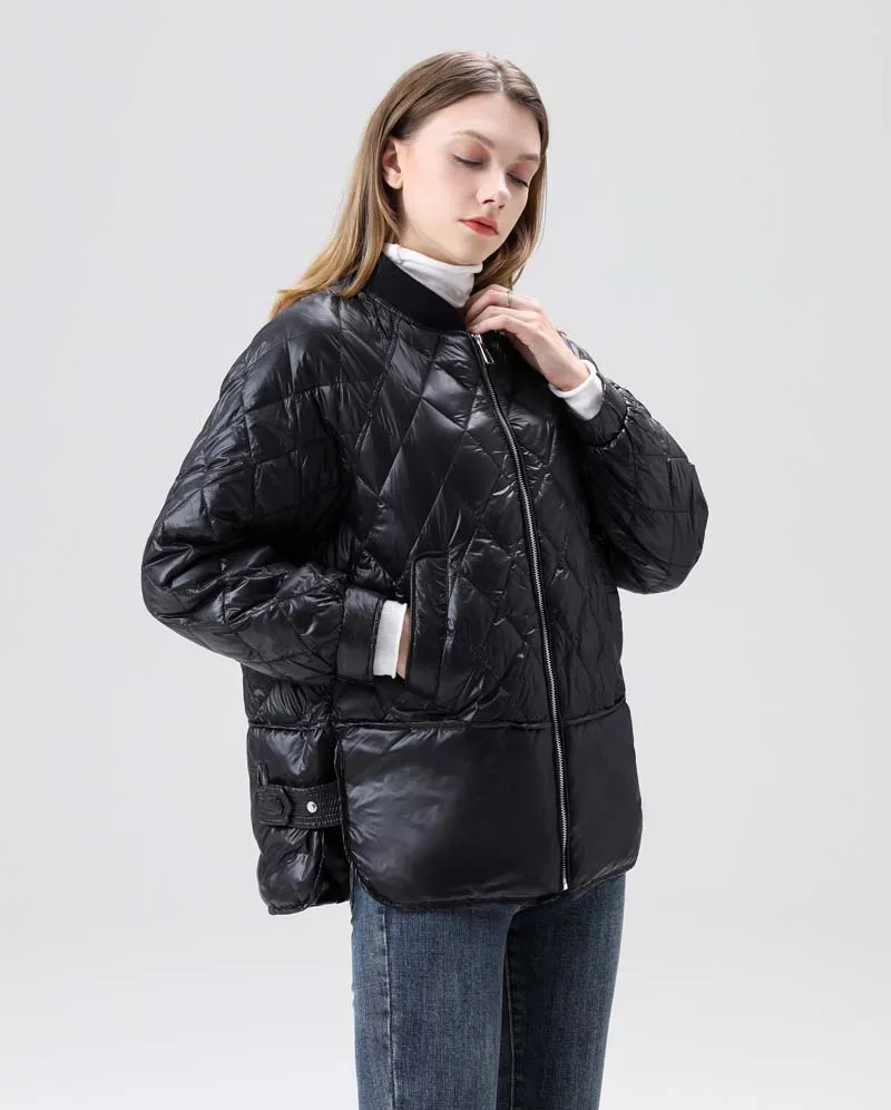 Women Down Jacket 2021 Winter Stand Collar Feather Puffer Coat 90% White Duck Down Parkas Light Outerwear Female enlarge