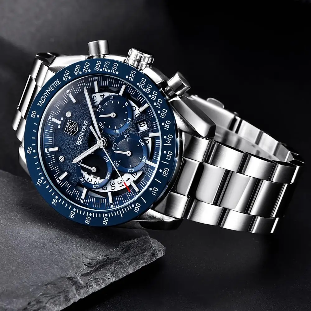 Reloj Hombre 2020 BENYAR Брендовые Часы Мужские Спортивные кварцевые Бизнес