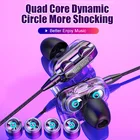 Двойной динамик, проводные наушники, игровая гарнитура для iPhone 7, Samsung, Xiaomi, Huawei, компьютер, двойной драйвер, стерео, спортивные наушники с микрофоном