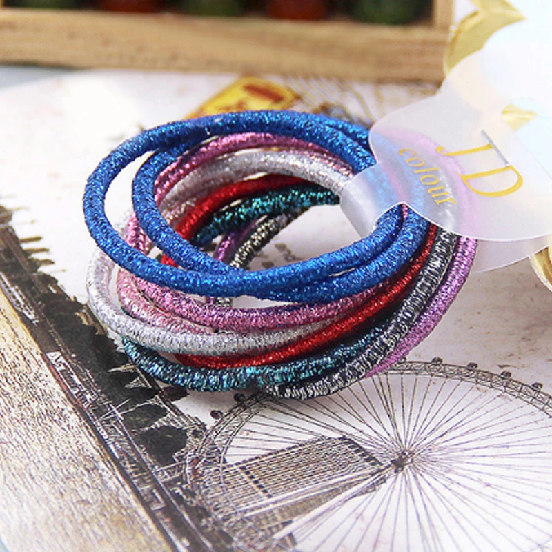 Однотонная резинка для волос 20 цветов аксессуары блестящая эластичная высокая