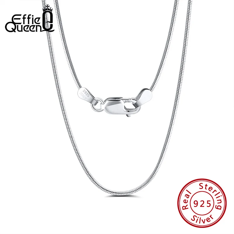 Effie Queen 100% Серебро 925 пробы цепочка длиной 40 60 см модное серебряное ожерелье для