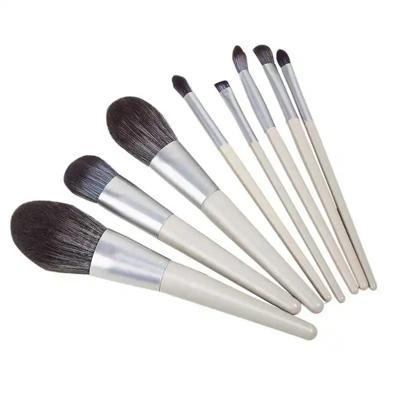 

eight brushes of grey makeup tools beauty powder loose contour eye shadow eyebrow makeup brush set