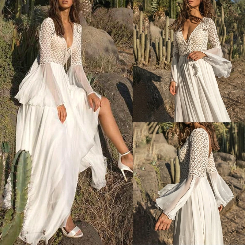 

Summer Long Lace Beach Cover Up Robe Swimsuit Women Bathing Suit Cover Up Tunics For Beachwear Party Clothes