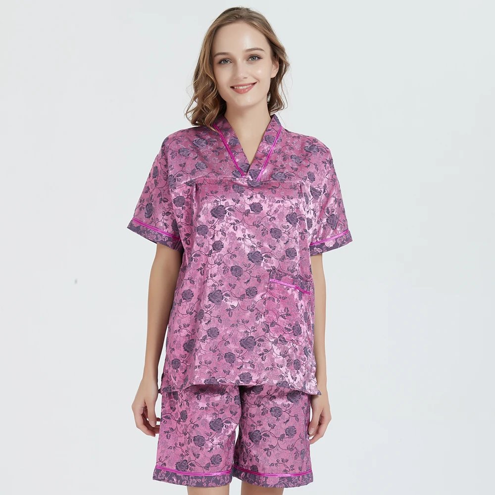 Couple Pajama Set Cooton Pajamas Men Cozy Soft Short Sleeve Nightgown Tops Shorts 2PCS Sleepwear Set Pyjamas Home Clothes