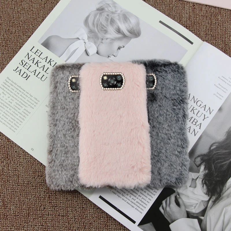 

XiaoMi Poco X3 NFC Case Fashion Keep warm Plush Shiny diamond Soft TPU shockproof Back Cover For XiaoMi Poco X3 NFC Phone Cases