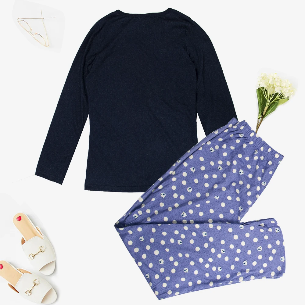 Новые хлопковые пижамы с длинным рукавом для женщин пижамный комплект