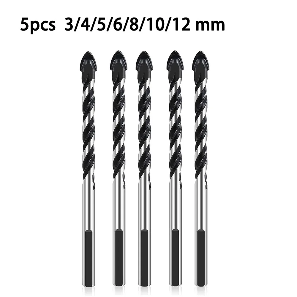 

5Pcs Cross Hex Tile Drill Bits Set Hard Alloy Triangle Porcelain Stone Glass Ceramic Concrete Drill Bit Hole Opener For Wall