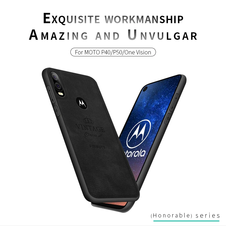 Чехол для Motorola Moto One Vision/P40, Винтажный чехол из кожи ПУ и ПК, Жесткий Чехол, облегающие Чехлы, защитный чехол 6,2''