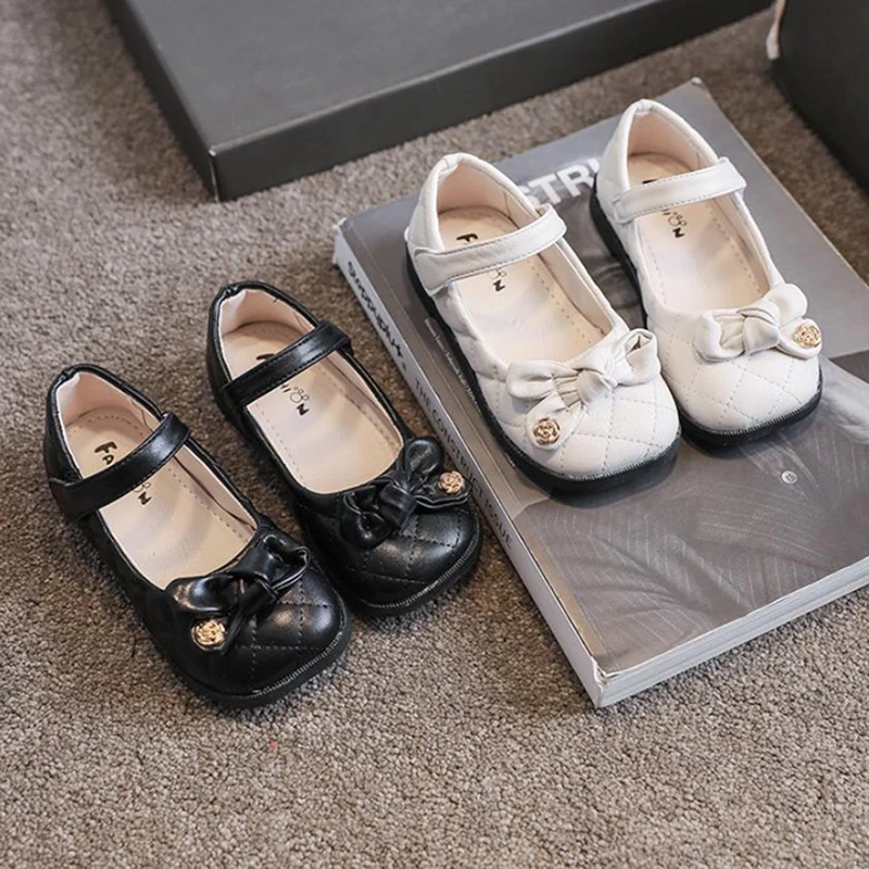 

Kids Shoes Girls Shoes Cute Bowknot Girls Dress Shoes PU Leather Princess Shoes Flats Girls