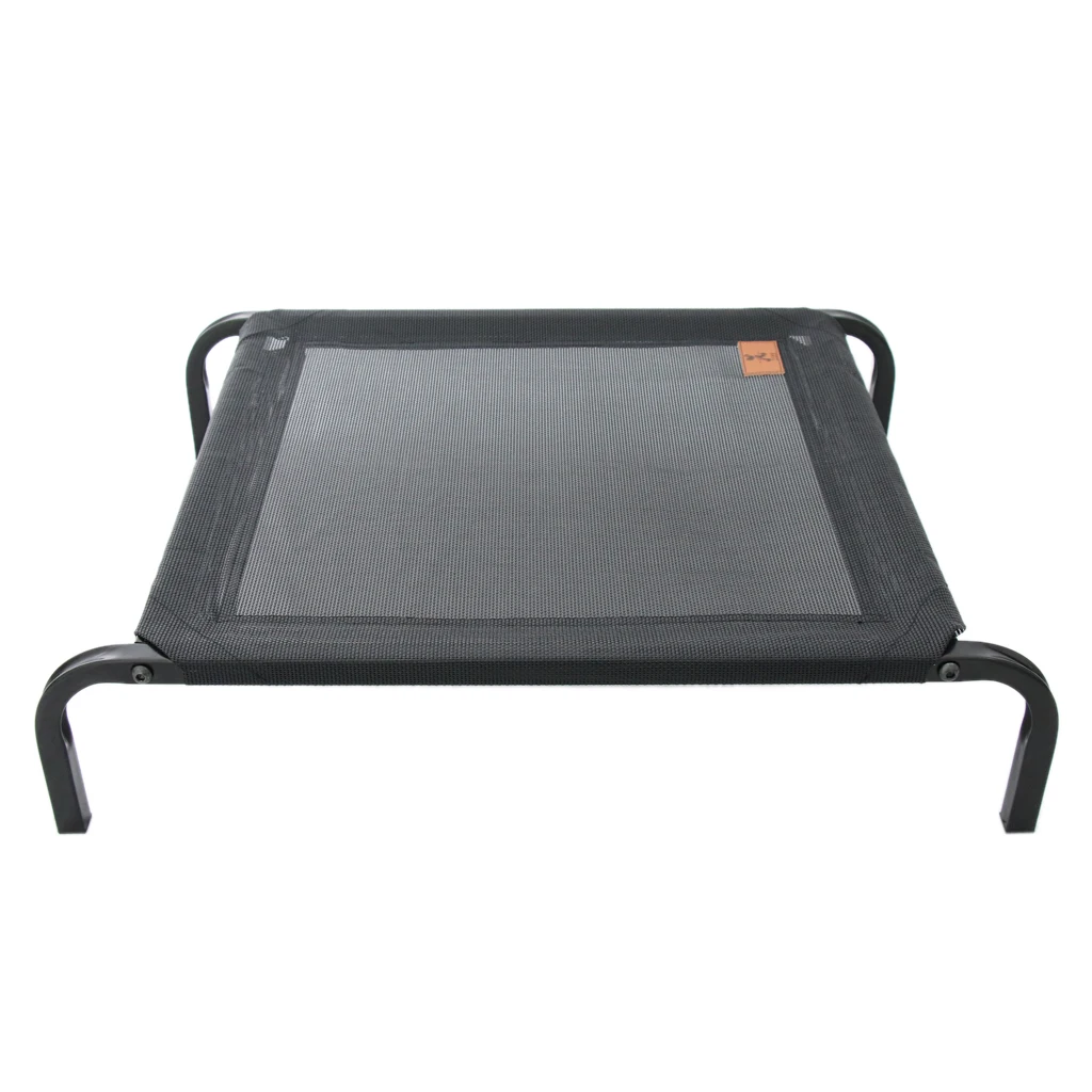 

Elevated Pet Cot Bed Portable Camping Raised Cat Dog Bed with Metal Frame, Bearing Weight up to 90kg / 198 lb ( Black )