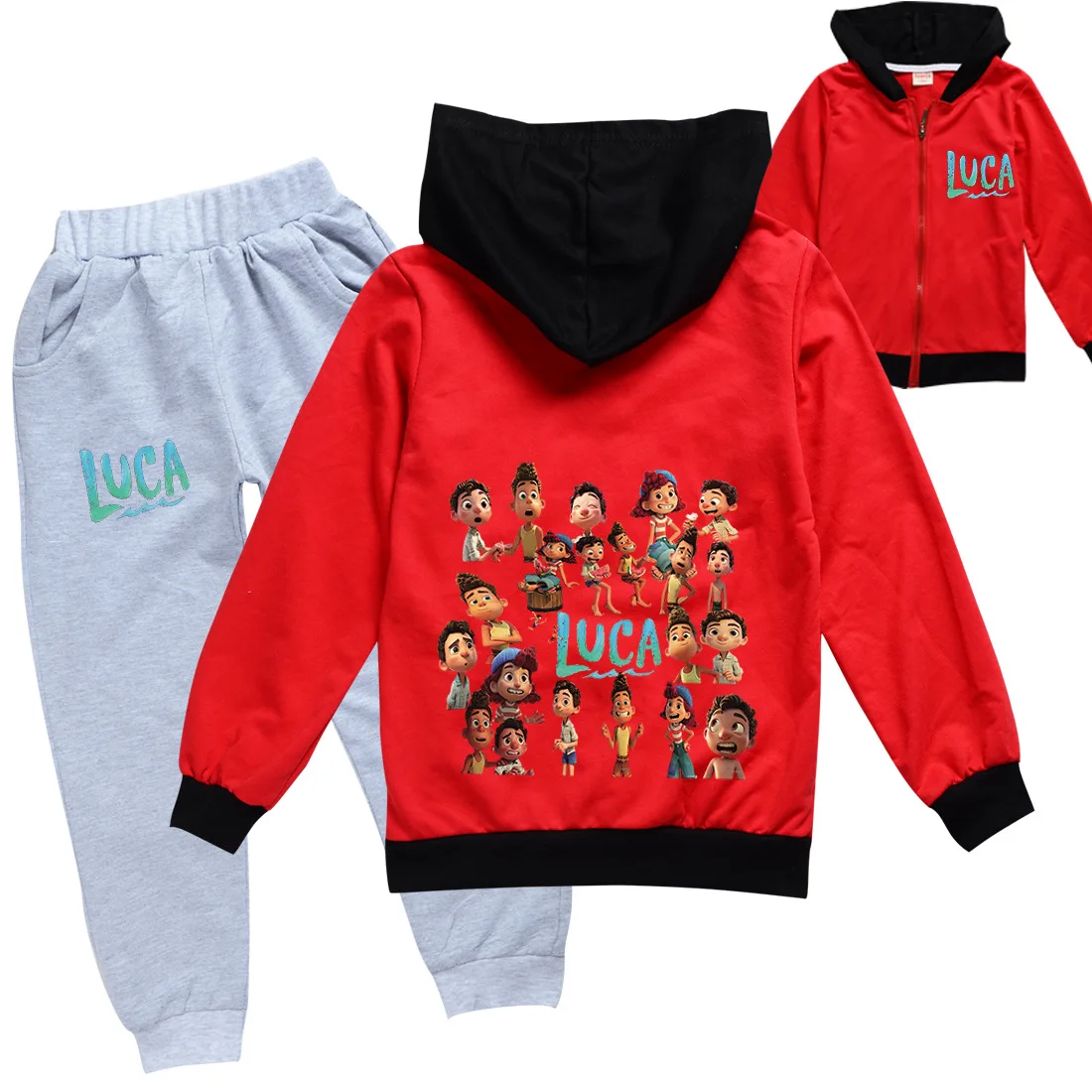 

Kids Boy Autumn Spring Zipper Hoody Jacket+sportpants 2pcs Set Hot Moive Summer Friends Sunny Day Luca Clothing Boys Sportwear