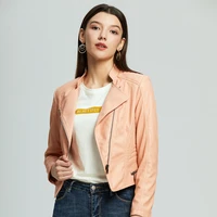 pink motocycle pu leather jacket womens biker jackets ladies oversize casual coat winter fall 2020 femme top