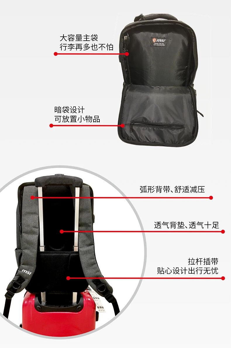 Новинка 2019 лучший оригинальный рюкзак для ноутбука 1:1 подходит Msi 15 6 дюйма умный