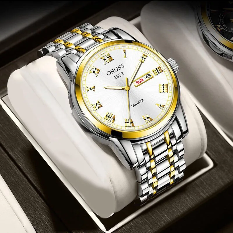 Часы мужские механические Автоматические Стальные кварцевые с календарем в