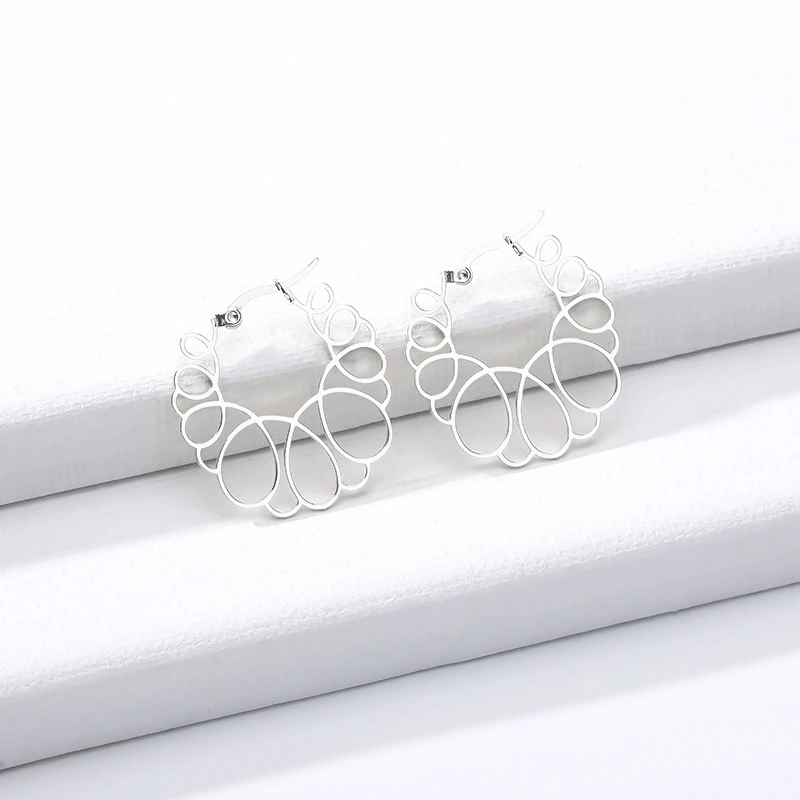 Женские серьги-гвоздики из нержавеющей стали геометрические круглые серьги