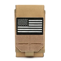 edc tactical molle phone pouch with flag patch tool accessories waist bag laser cut cell phone holder