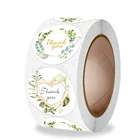 100-500 шт., круглые наклейки с надписью Thank You, наклейки для скрапбукинга, конверта, декоративные наклейки в виде цветов в подарок