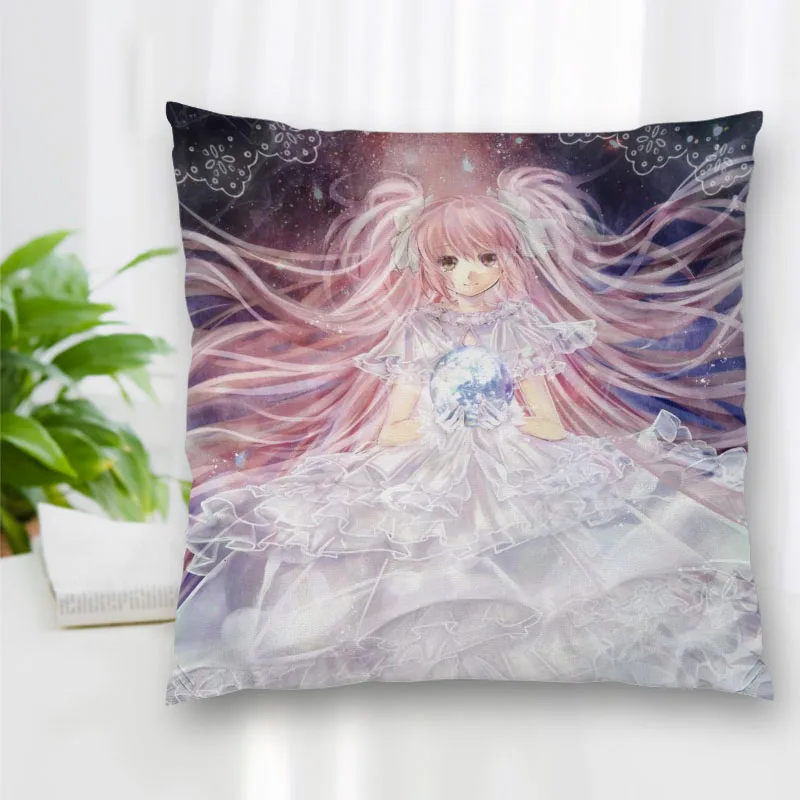 

Custom Square Pillowcase Anime Kaname Madoka Soft Pillow Cover Zippered More Size Two Sides Decorative Cushion Cover DIY Gift