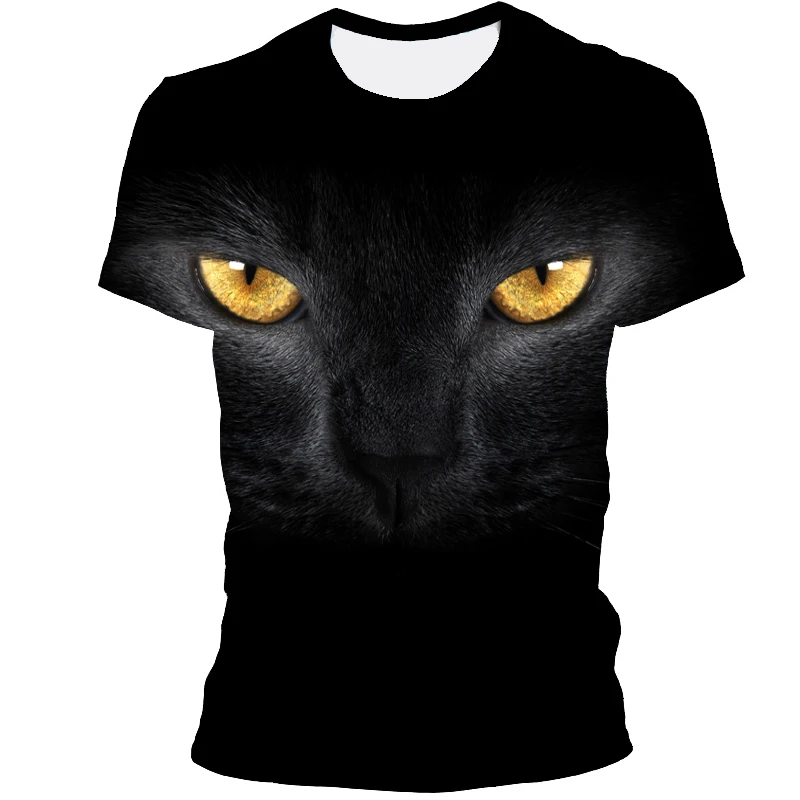 

3d Printing Fun Kitten T-Shirt Cute Top Summer Men's Pullover Casual Round Neck Shirt Fashion Street Men's Clothing XXS-6XL
