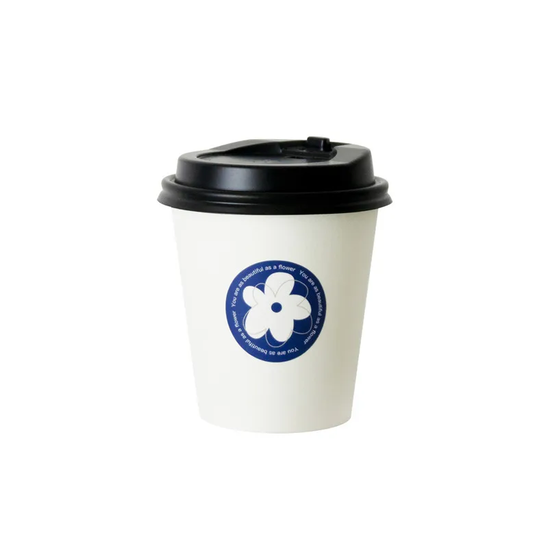 

50 sets High quality thick white disposable paper cup 250ml 400ml 500ml milk tea coffee beverage cup birthday party juice cups