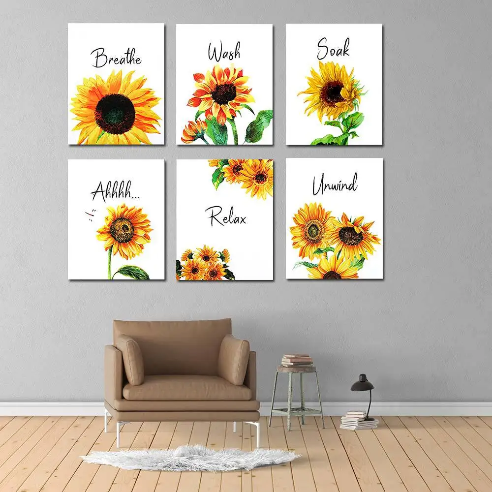 

Sunflower Canvas Painting Sunshine Sunset Flowers Posters and Prints Modern Decoration Maison Home Decor Sunflowers Wall Art