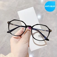 vintage anti blue light glasses frame round lens myopia optical mirror simple metal women men transparent eyewear frames 2022