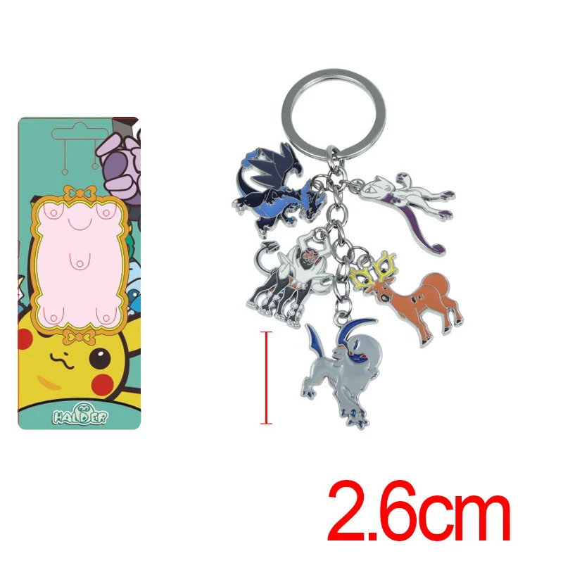 Брелок с покемоном Entei Eevee Swablu Piplup Poke Ball Pikachu Ash Ketchum Rowlet милый забавный мультфильм металлический брелок Аниме подвеска