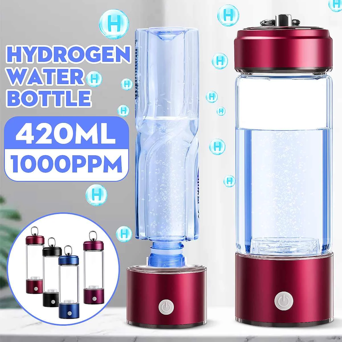 

420ML Hydrogen Water Generator Alkaline Maker Rechargeable Portable for pure H2 hydrogen-rich Water Bottle Electrolysis