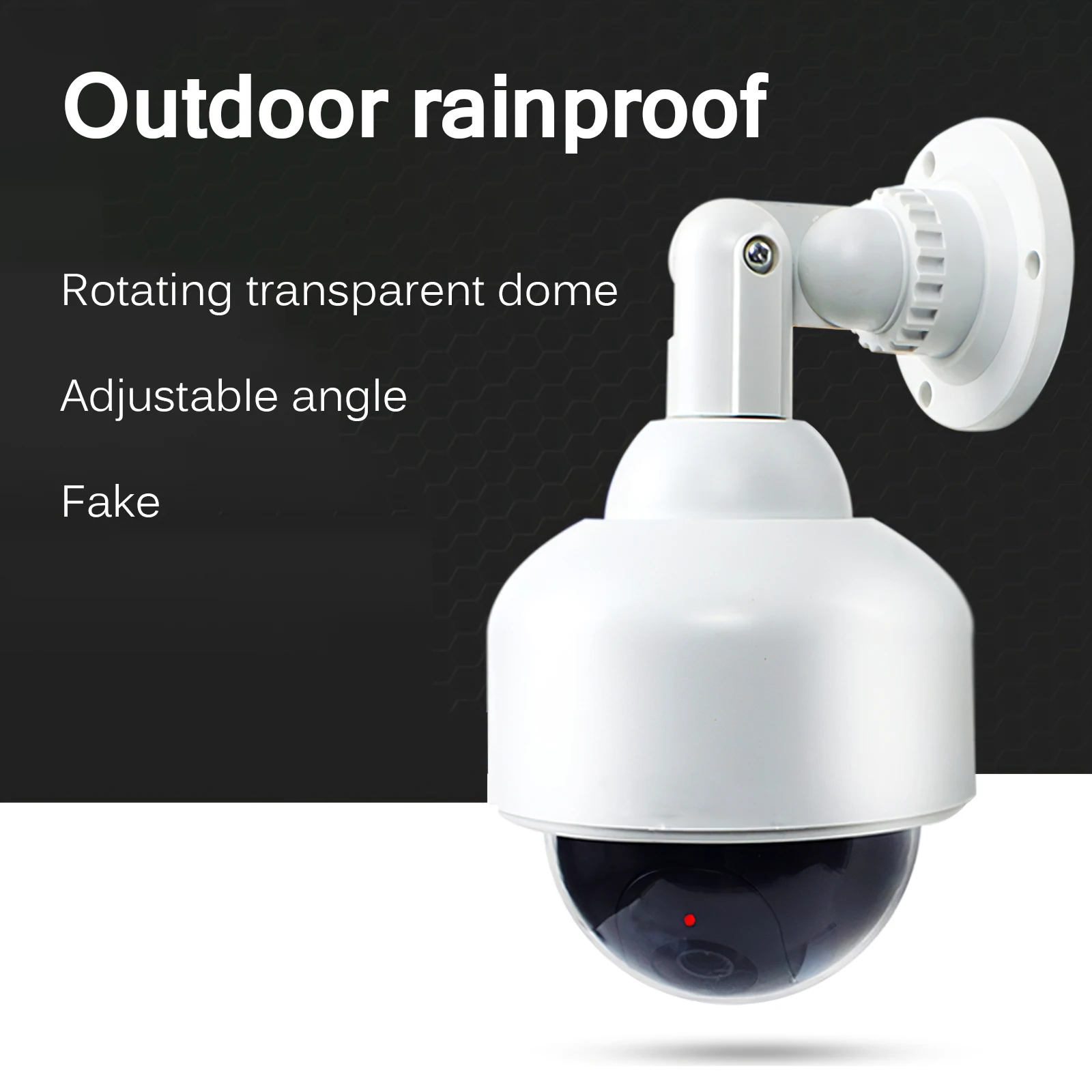 

Dummy Security Camera Battery Powered Simulation Monitor White Fake Ball Camera Imitation Surveillance Cam With Flashing LED