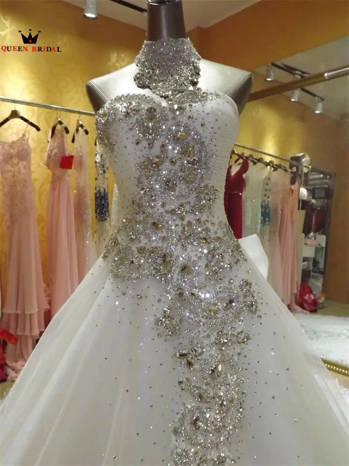 Настоящий образец, Vestido De Noiva, бальное платье, милое, тюль, кружево, кристалл, бисер, элегантные свадебные платья, длинный шлейф, KA04M
