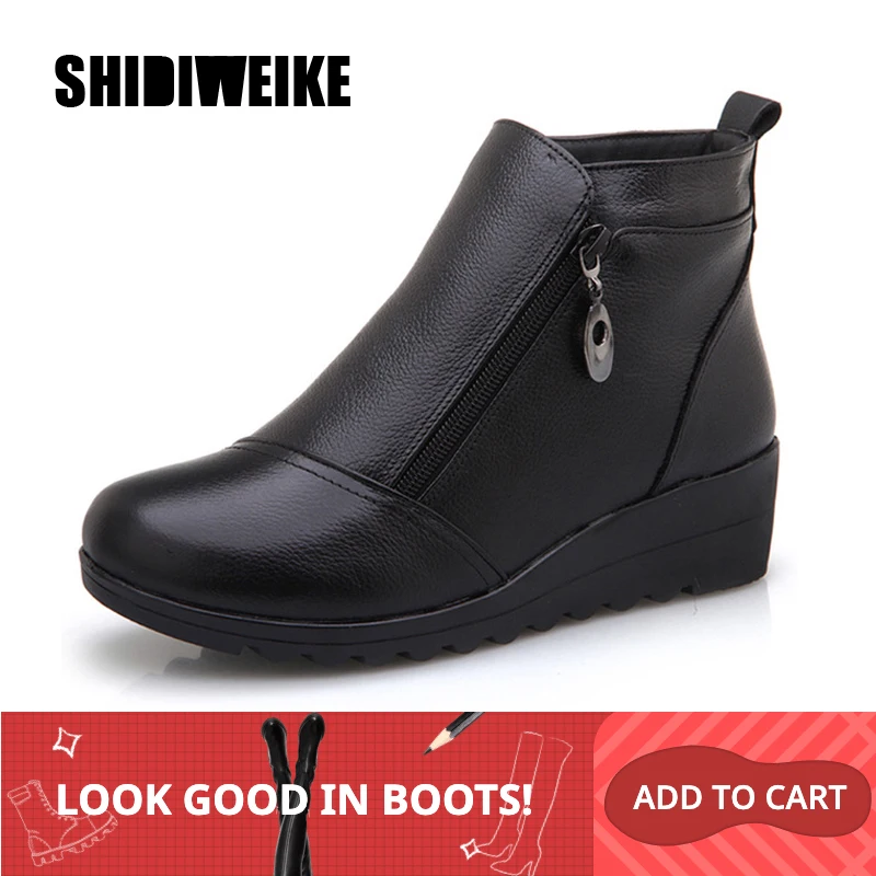 2020 г. новая модная зимняя женская обувь для среднего возраста из натуральной кожи