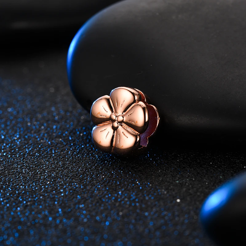 DEVOLOVE Новые 100% стерлингового серебра 925 рефлексы цветок очаровательные клипсы