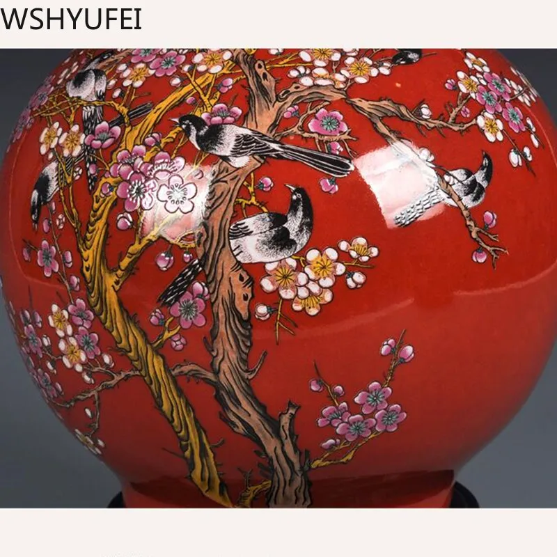 

New style flower and bird ceramic vase hydroponic plant living room wine cabinet photo studio decoration home crafts WSHYUFEI