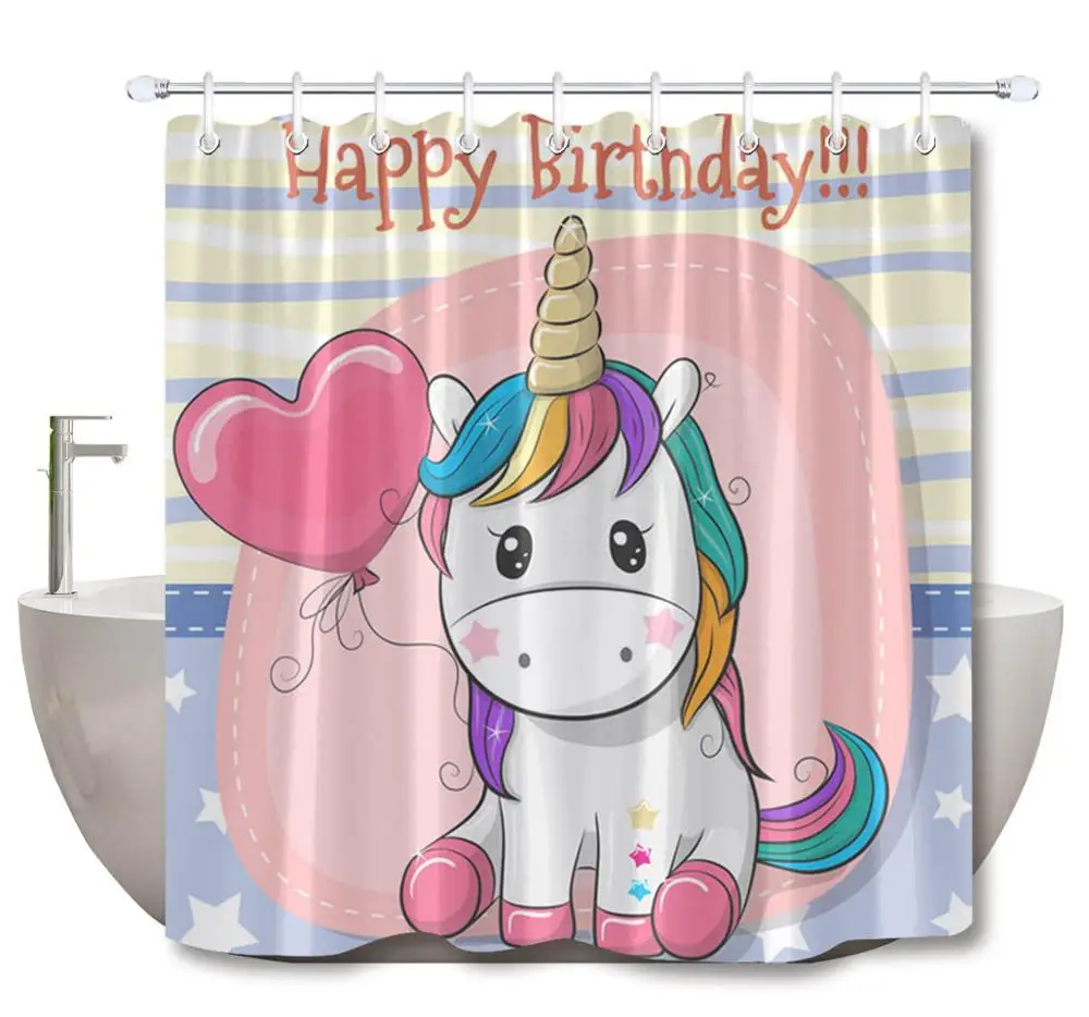 LB Забавный единорог с бабочкой детская занавеска для девочек водонепроницаемая