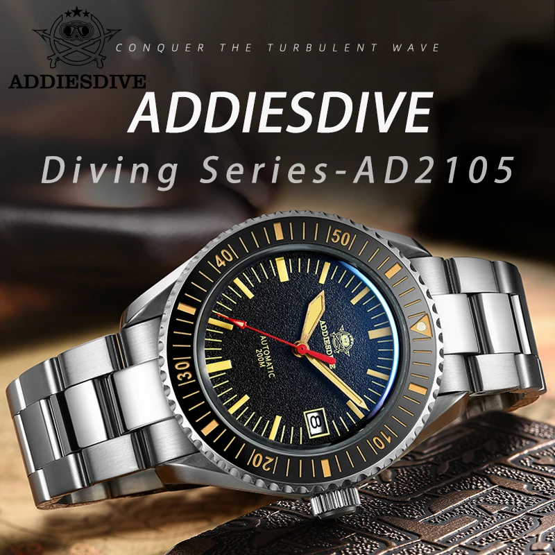 

Addies Dive Watch Men NH35 Automatic Mechanical Sapphire Crystal C3 Luminous 200M Waterproof Top Brand 316L steel Wristwatch
