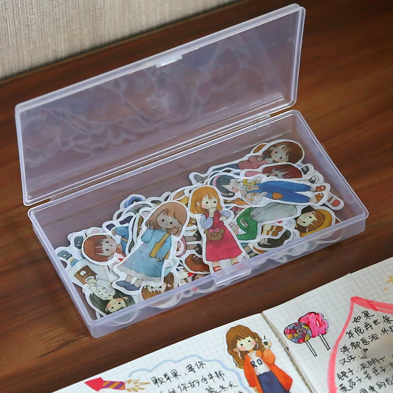 1 PC Stationery Stickers Plastic Storage Box Organizer Container Art Tool Case for Craft Desktop | Канцтовары для офиса и дома