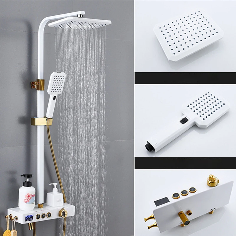 Золотистый душевой набор качественная латунная Душевая система для ванной