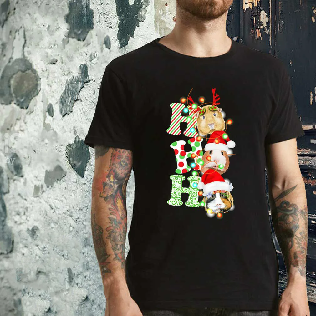 Рождественская футболка унисекс с изображением морских свинок Хо хо|Мужские