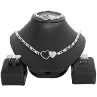 new arrival nigerian wedding african beads jewelry sets crystal necklace sets silver color jewelry set wedding accessories