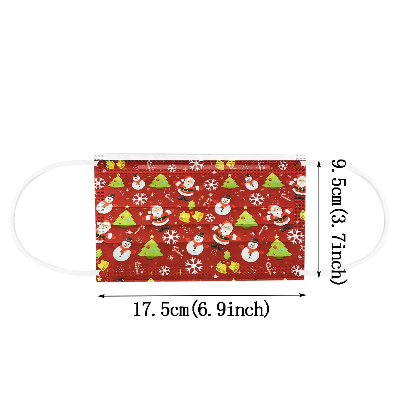 

50PCS Adult's Christmas Print Disposable masque Face Mask 3 Layer Filter mascarillas Breathable Mascarilla Masks For Protection